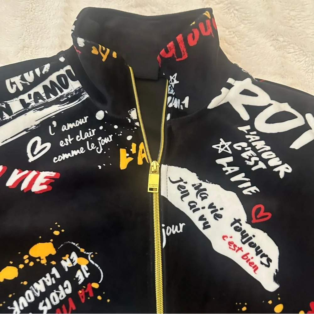Switch Remarkable Graffiti Black Zip Up Jacket Size Small - Picture 4 of 8